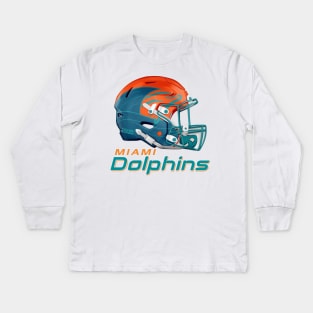 helmet from Miami dolphins Kids Long Sleeve T-Shirt